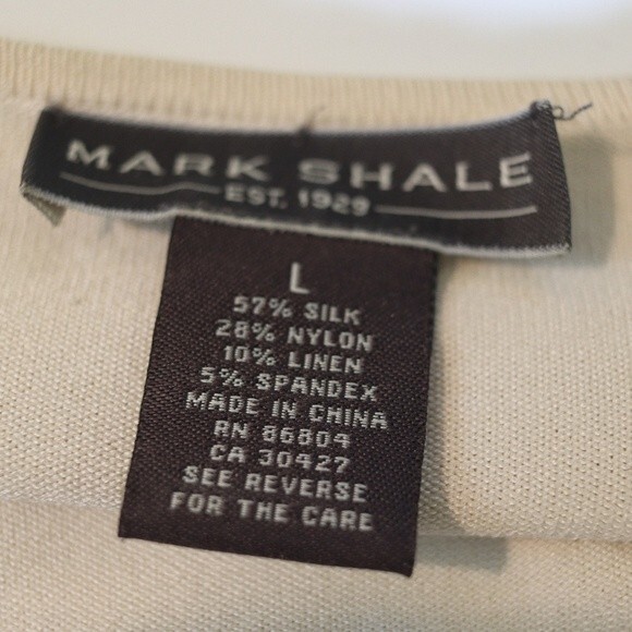 Mark Shale Cream Silk-Linen Cardigan Set ML Feminine Delicate 2-Piece - Picture 13 of 13